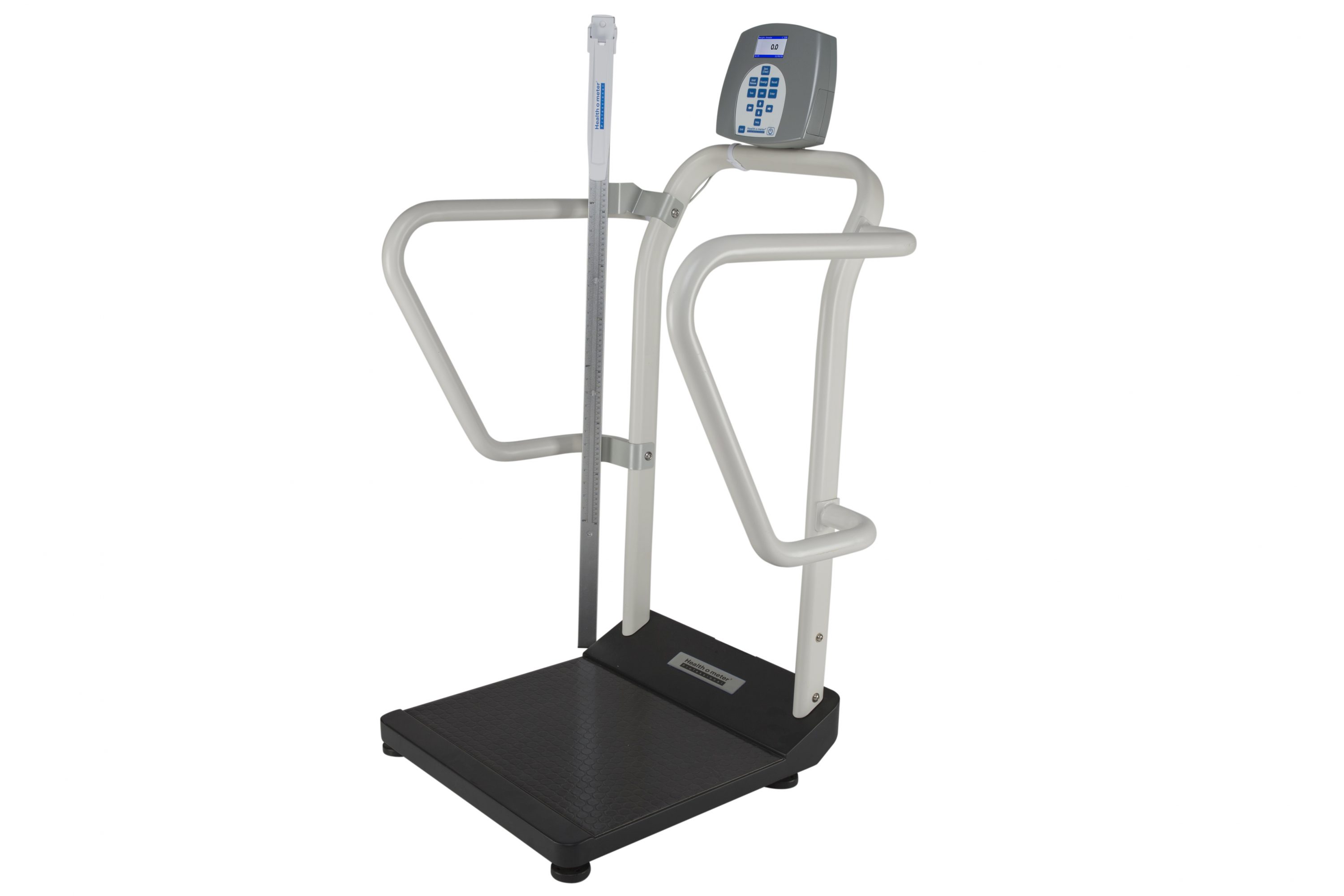 Digital Platform Scale with Extra Wide Handrails and Digital Height Rod