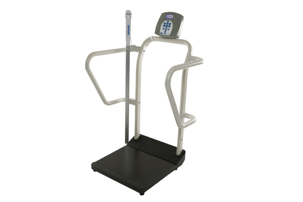 Health o meter Professional 1100KL-BT-EHR Digital Platform Scale with Extra  Wide Handrails, Digital Height Rod & Wireless Technology, 1000 lb Capacity,  ADPT30 Sold as ea